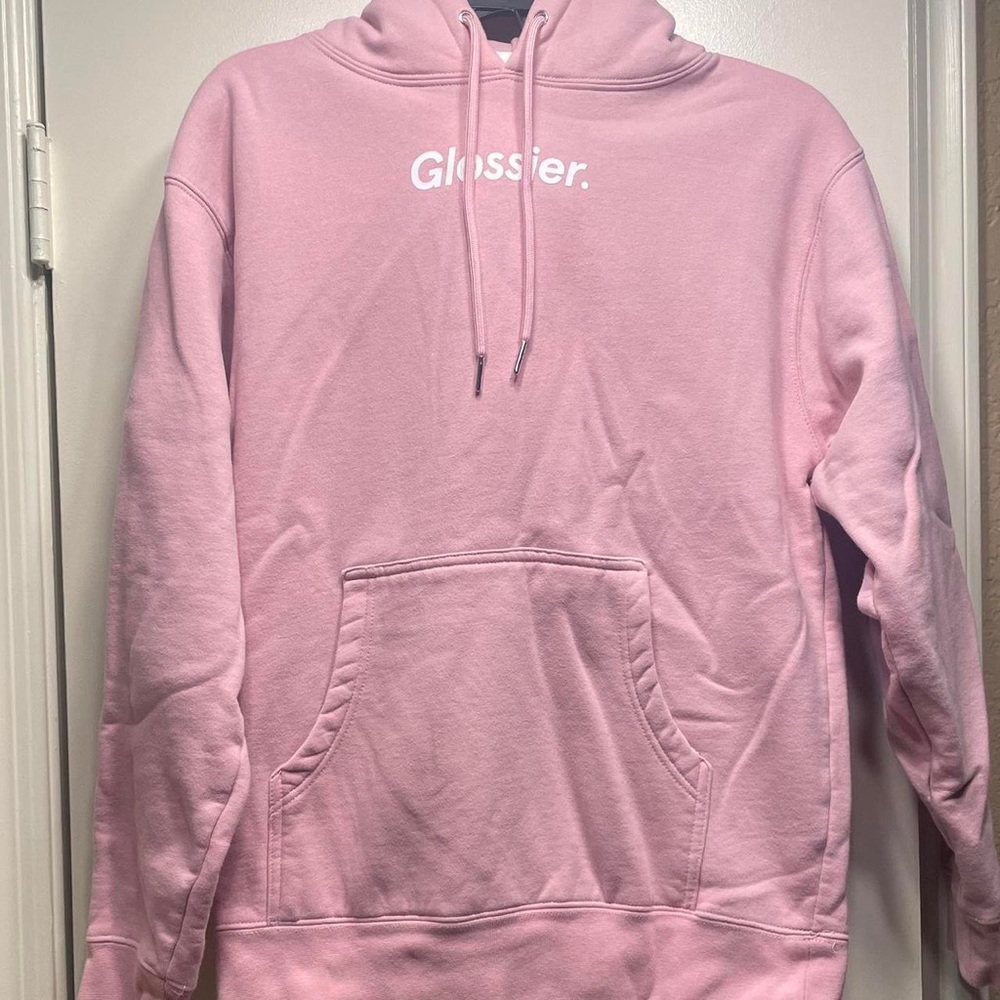 pink glossier hoodie